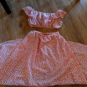 Sheer Crop Top and Maxi Skirt Matching Set